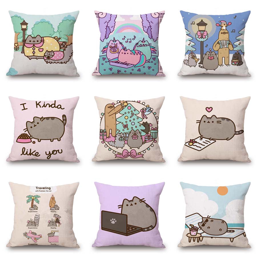 Spot Excellent Pusheen Cat Pillowcase Sofa Pillowcase Without Insert 45