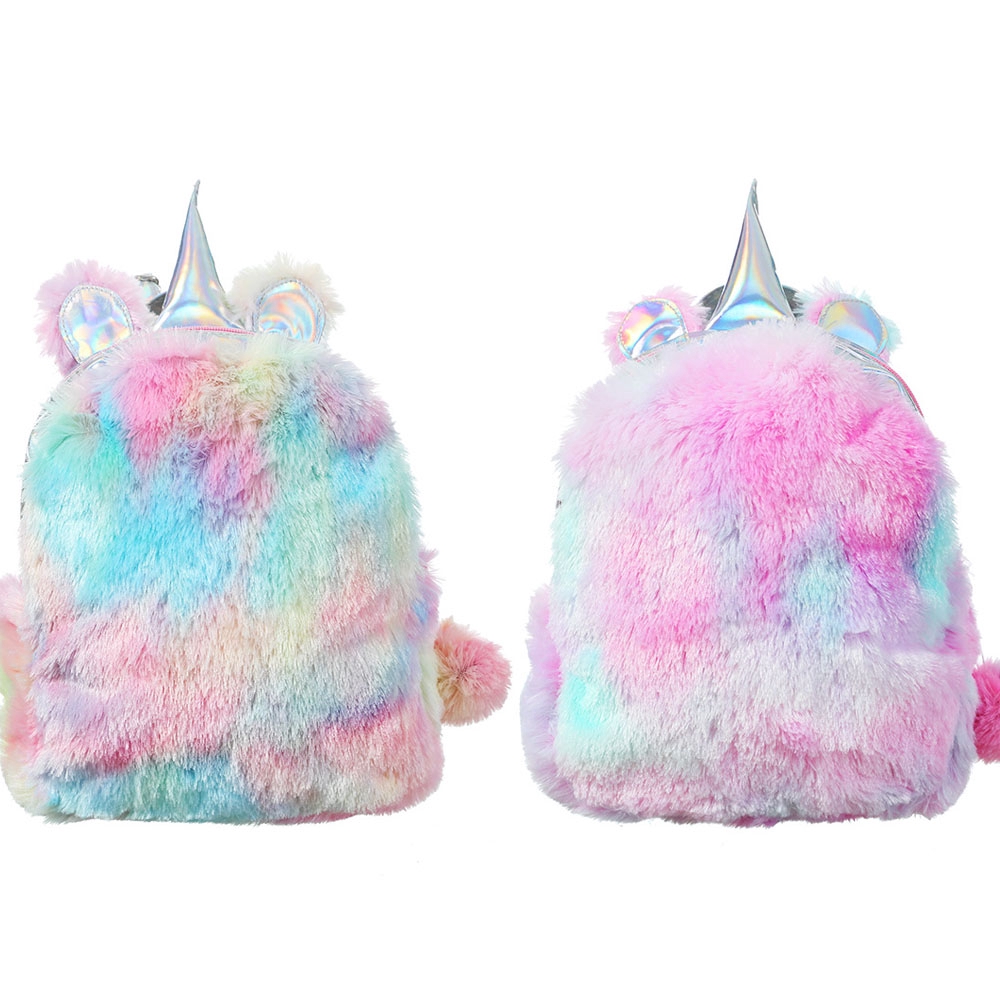 unicorn fuzzy backpack