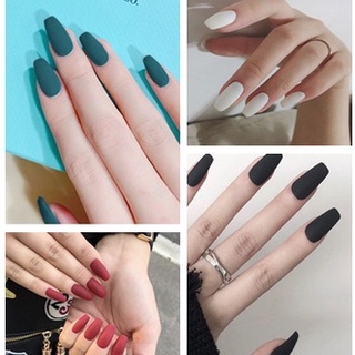 24 false nails Long ballet matte, bright wearable nails Art scrub false nails · nail pressing patches