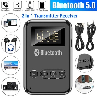LED Digital Display Bluetooth 5.0 Receiver Transmitter Adapter 3.5MM AUX MP3 TF HIFI Audio Adapter For  PC TV Car Home Speaker