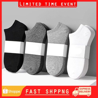 (Ready Stock) Men Socks Solid Color Breathable Socks Casual Shallow Mouth Anti-slip Socks