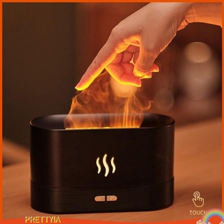 [PRETTYIA] Air Humidifier Essential Oil Diffuser Bedroom Realistic Flame Desktop