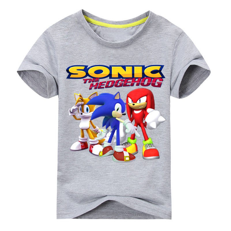 2019 Kids Fashion Boy's Girls Clothing Tops Sonic T-shirt 100% Cotton ...