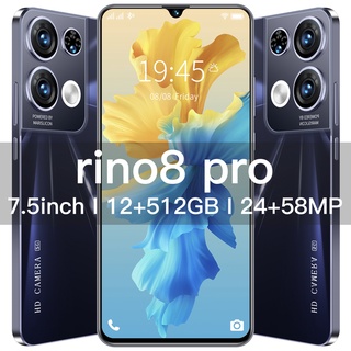【READY STOCK】 Rino8Pro  5G Smartphone 7.5inch HD Full Screen 12GB+512GB Memory Camera 24MP+58MP telefon murah  Factory Selling
