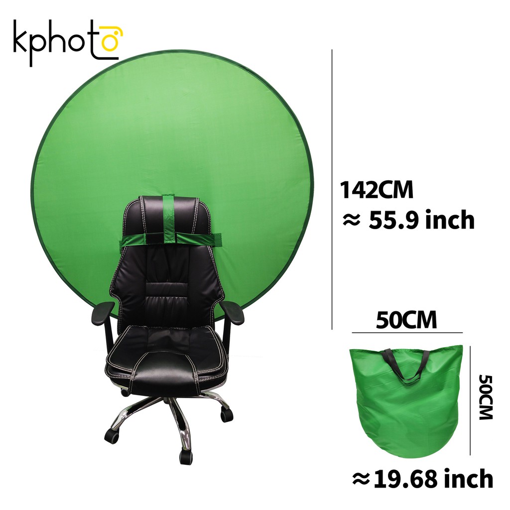 24h Shipping Kp Portable Green Screen Background Photography Background Portable Folding Reflector For Live Youtube Video Studio Round 142cm 56inch Shopee Singapore
