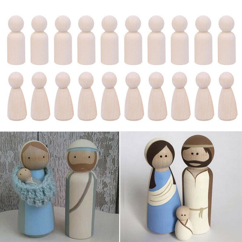 unfinished wooden peg dolls