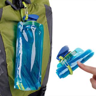 Fashion 700ml Reusable Foldable Flexible Water Bottle Bag Camping Hiking Tool Soft Flask Squeeze Drinking Water Pouch #5