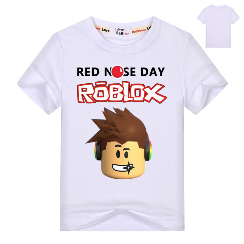 Girls Video Game Tee Roblox Boys Tshirts Red Nose Day Short Sleeve Cotton T Shirt For Kids Summer Tee Shopee Singapore - new boys girls short sleeve t shirt roblox gamer fortnight