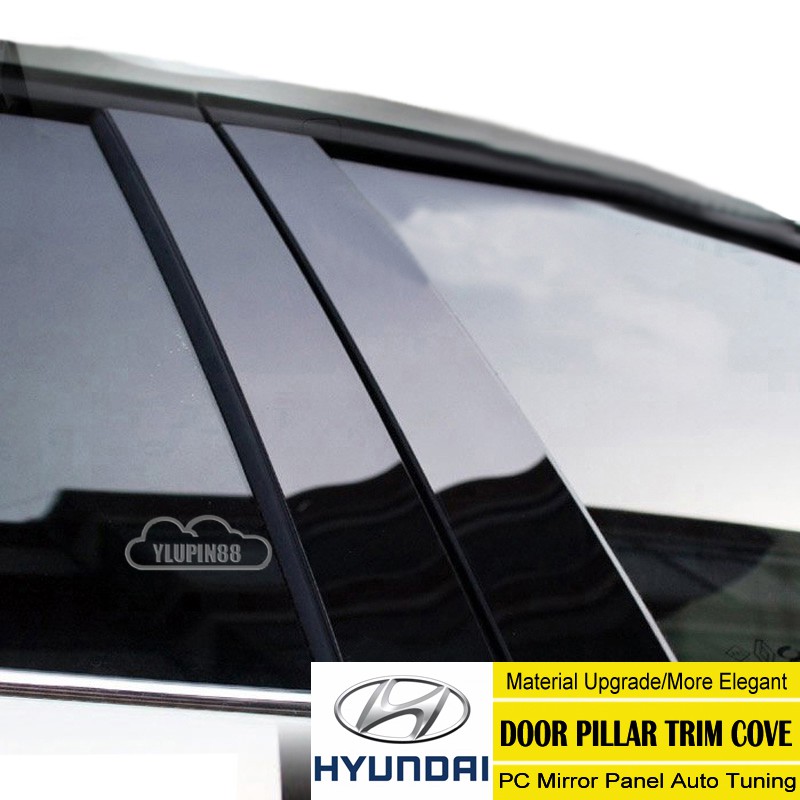 Black Pillar Posts fit Hyundai Veloster 12-16 3pc Set Door Cover Trim Piano Kit 