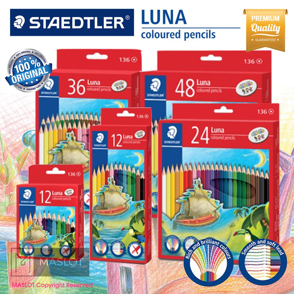 Staedtler Luna Permanent Colored Pencils 12S/12L/24L/36L/48L Colour
