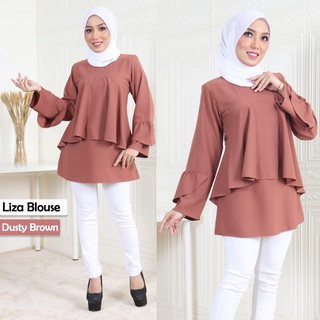 Shop Malaysia Blouse Muslimah Blouse Korean Long Sleeve Baju Modest Wear Como Crepe Iron Less Long Sleeve Baru Lengan Panjang Shopee Singapore