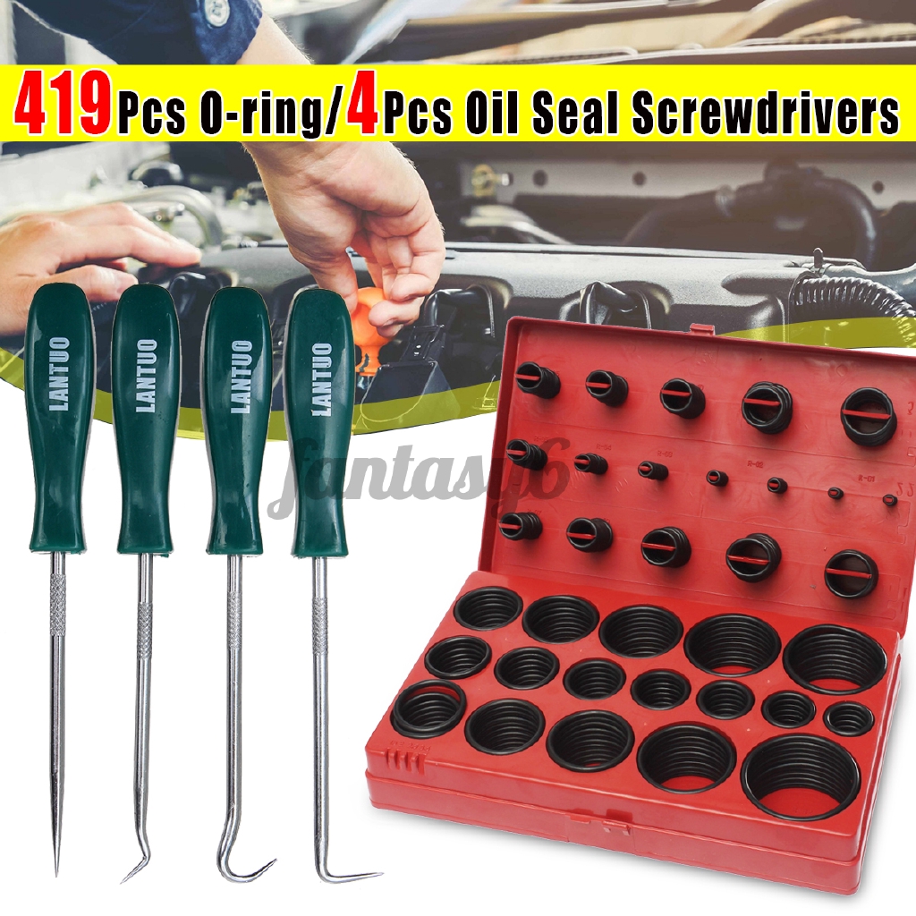 419pcs Rubber O Ring Kit 4pcs Oil Seal Screwdrivers Set Pick Hooks Hand Tools Shopee Singapore