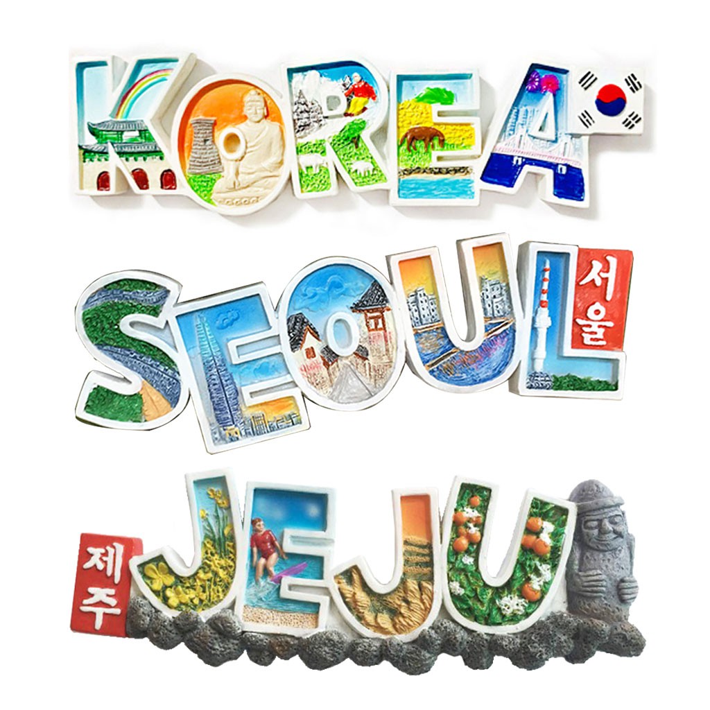 Korea Alphabet Lettering Fridge Magnet Refrigerator Magnets Memo Holder Souvenir 