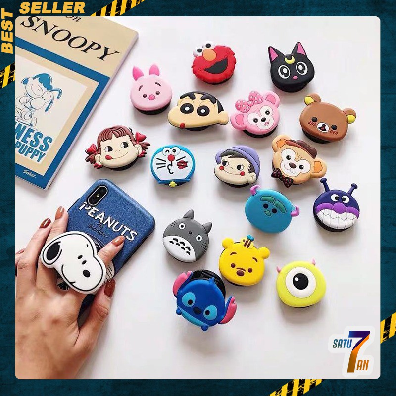 Satu7an PS01 Pop Socket HP  3D Cartoon PopSocket  3D 