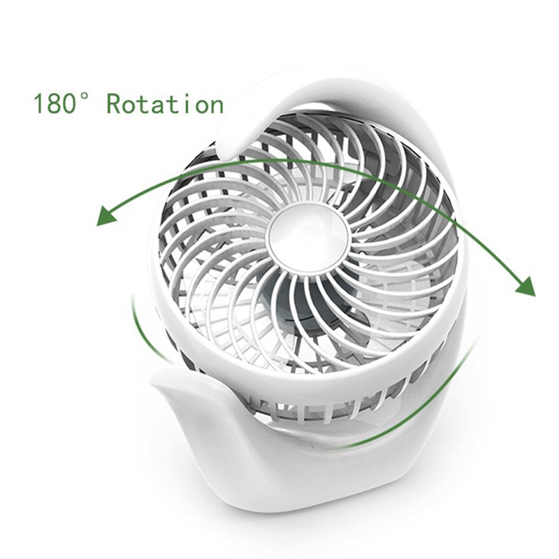 Rechargeable Fan With 3 Speeds Strong Wind Quiet Small Usb Desk