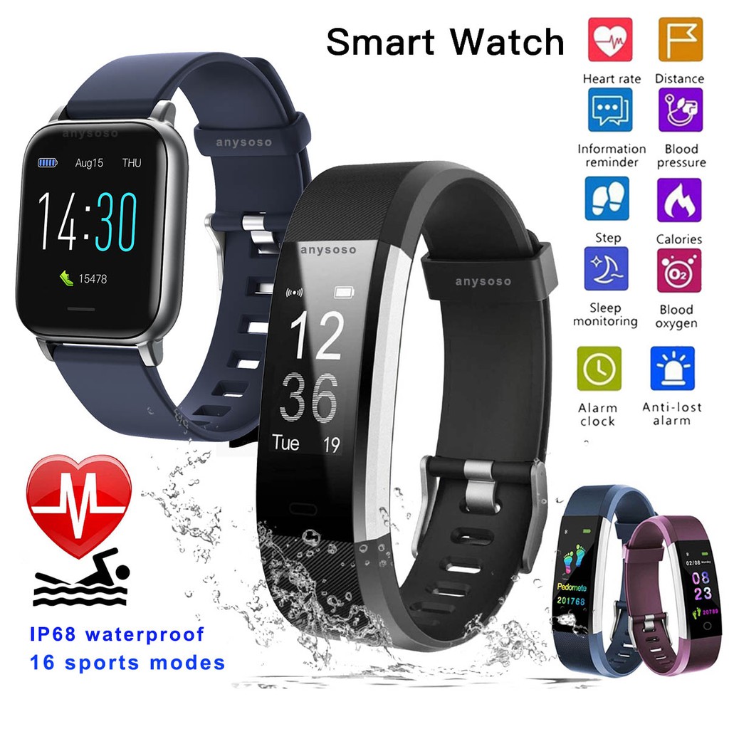 Smart Watch IP68 Waterproof AMOLED Screen 16 Sports Modes , One Touch
