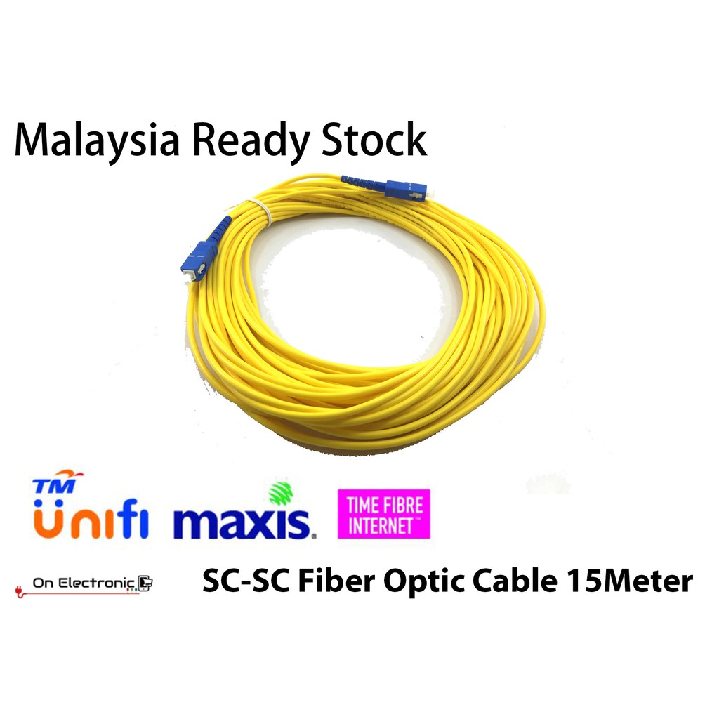 Shop Malaysia 1 5m 3m 5m 10m 15mm Sc Fiber Optic Cable Fiber Optic Cable Patch Cord For Unifi Time Sm Lan Jumper Shopee Singapore