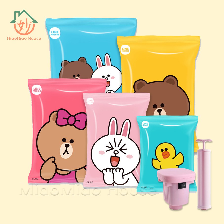 ★Ready Stock★ Brown Bear Vacuum Storage Bag Travel Storage Bag Quilt