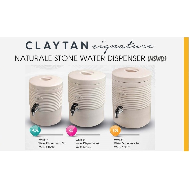 Claytan Signature Ceramic Naturale Stone Water Dispenser 4 ...