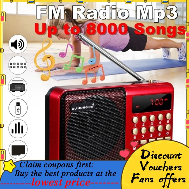 K11 Fm Rechargeable Mini Portable Radio Handheld Digital Fm Usb Tf Mp3 Shopee Singapore