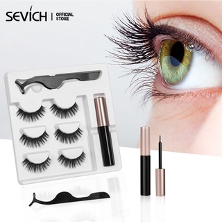 Image of SEVICH Magnetic Eyelash Set Artificial Magnet Mink Eyelashes 3 Pairs