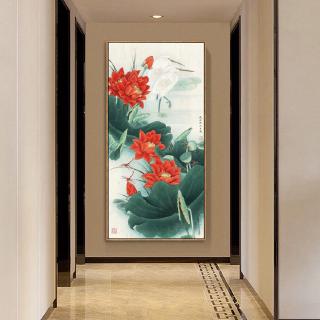 Dakwat Lotus Gaya Cina Baru Pintu  Masuk Hiasan  Lukisan 
