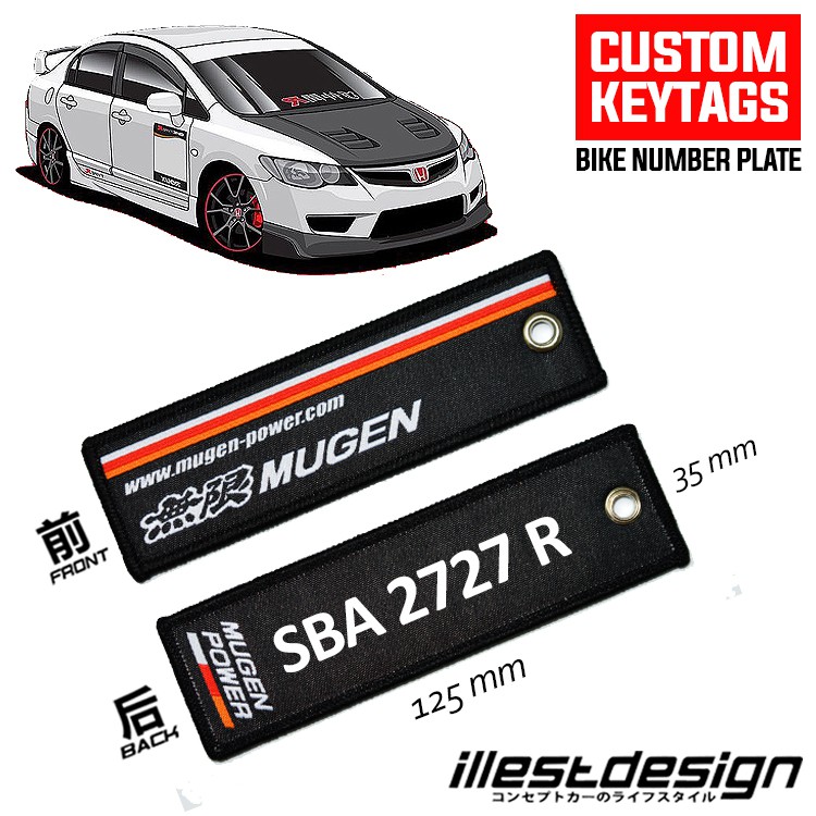 Honda Mugen Keytag Custom Print Key Chain Accord Euro R Civic Sir Civic Type R Fit Rs Integra S2000 Crv Vezel Stream Shopee Singapore