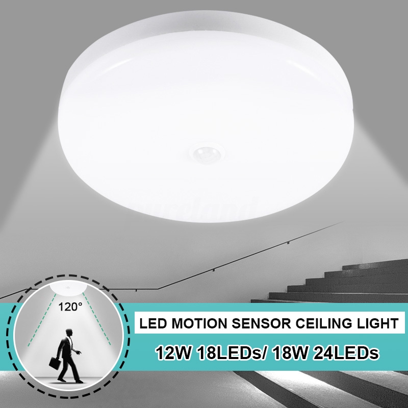 Pure 220v 12 18w Intelligent Motion Sensor Led White Ceiling Light Home Fixture Lamp Singapore