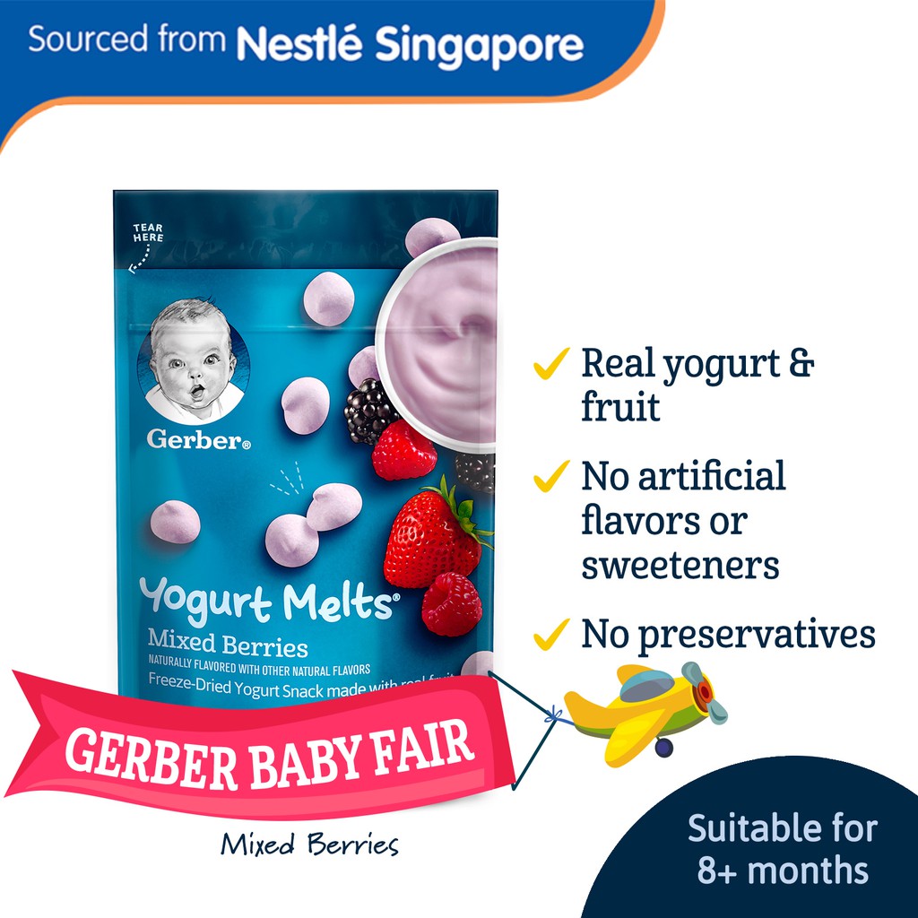 GERBER® GRADUATES Yogurt Melts Mixed Berries 28g Shopee