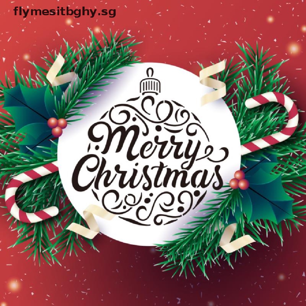 Flymesitbghy 16pcs Set Diy Merry Christmas Drawing Stencil Templates Embossing Paper Card Sg Shopee Singapore
