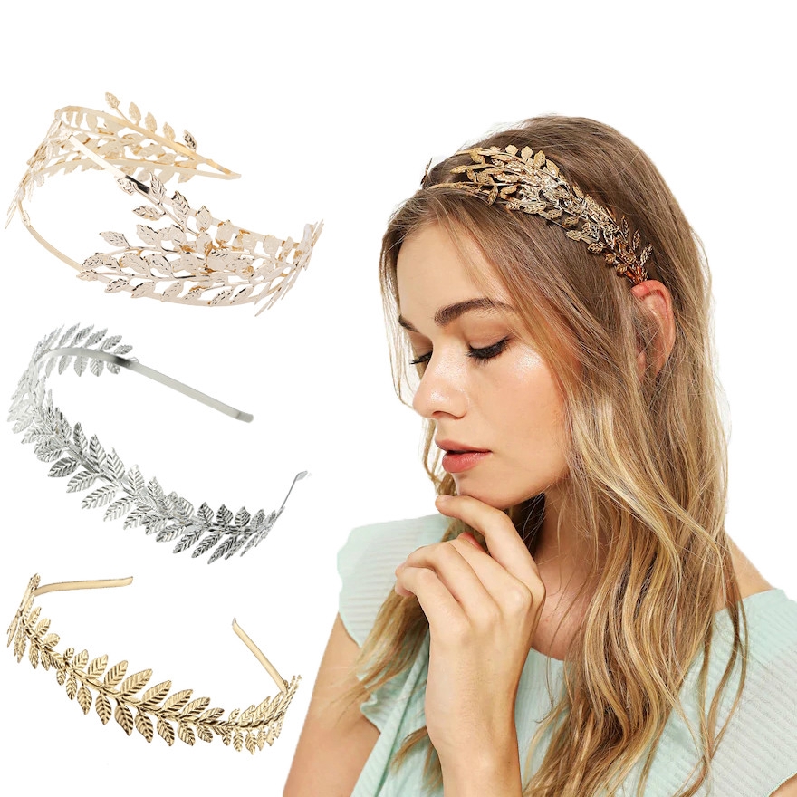 Baroque Bridal Leaves Headband Double Gold Leaves Hollow Hairbands New ...