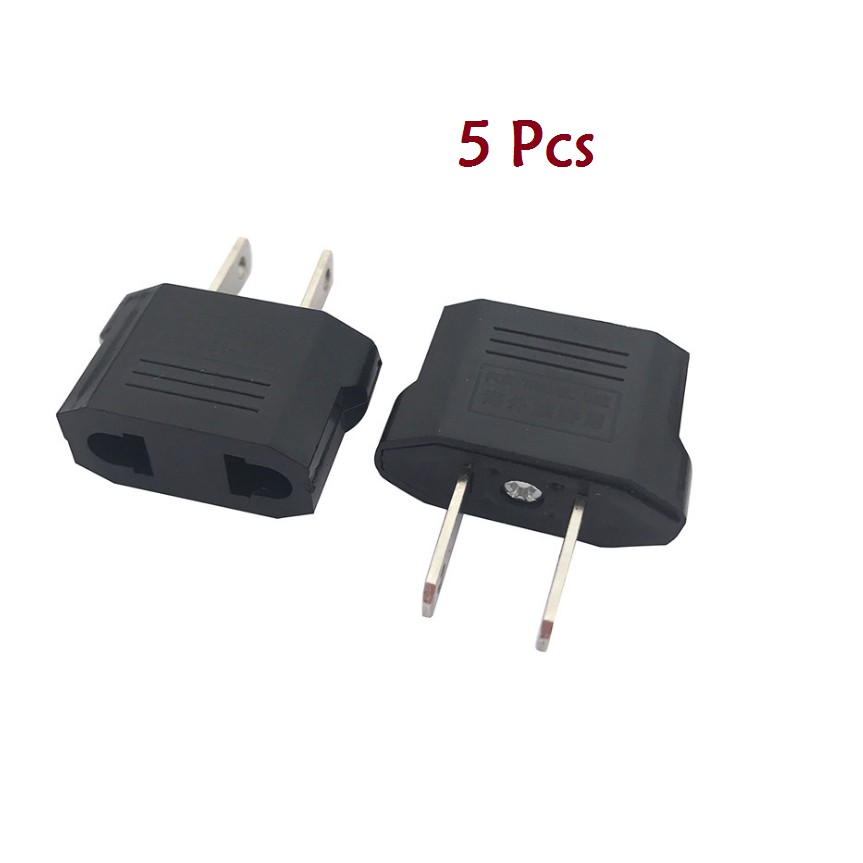 5pcs European EU to US USA Travel Power Charger Adapter Plug Outlet Converter EN