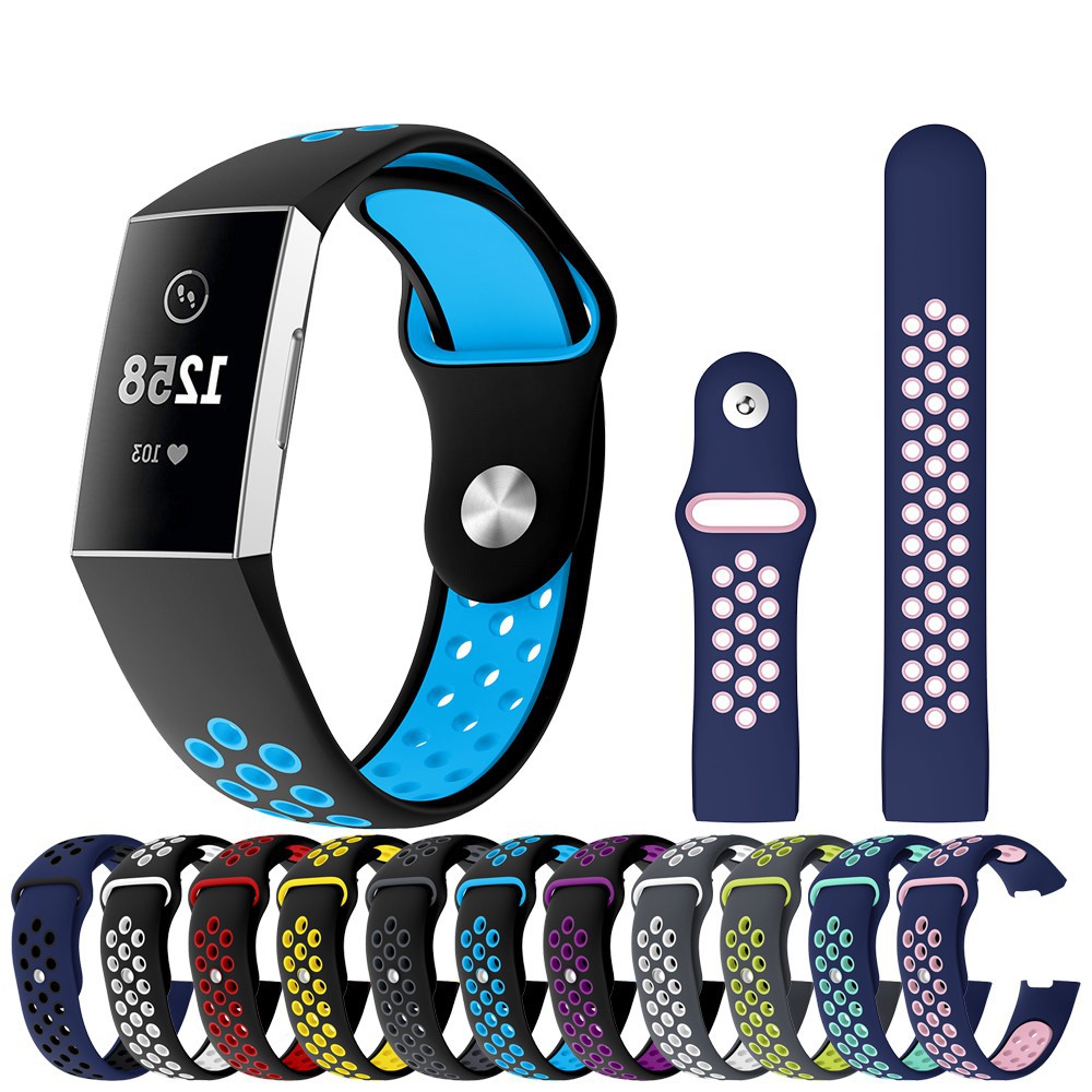 AK Sportarmband Für Fitbit Charge 4/3 – Weiches Silikon, Verstellbar, Wasserdicht, In 2 Größen