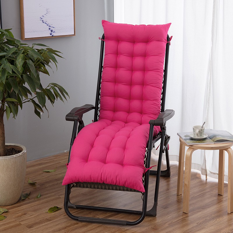 NewSoul1us Chaise Lounge Cushions Black Recliner Chair Pads Solid Color Overstuffed Sun Lounger Mattress 60-Inch for Garden Outdoor/Indoor/Veranda 