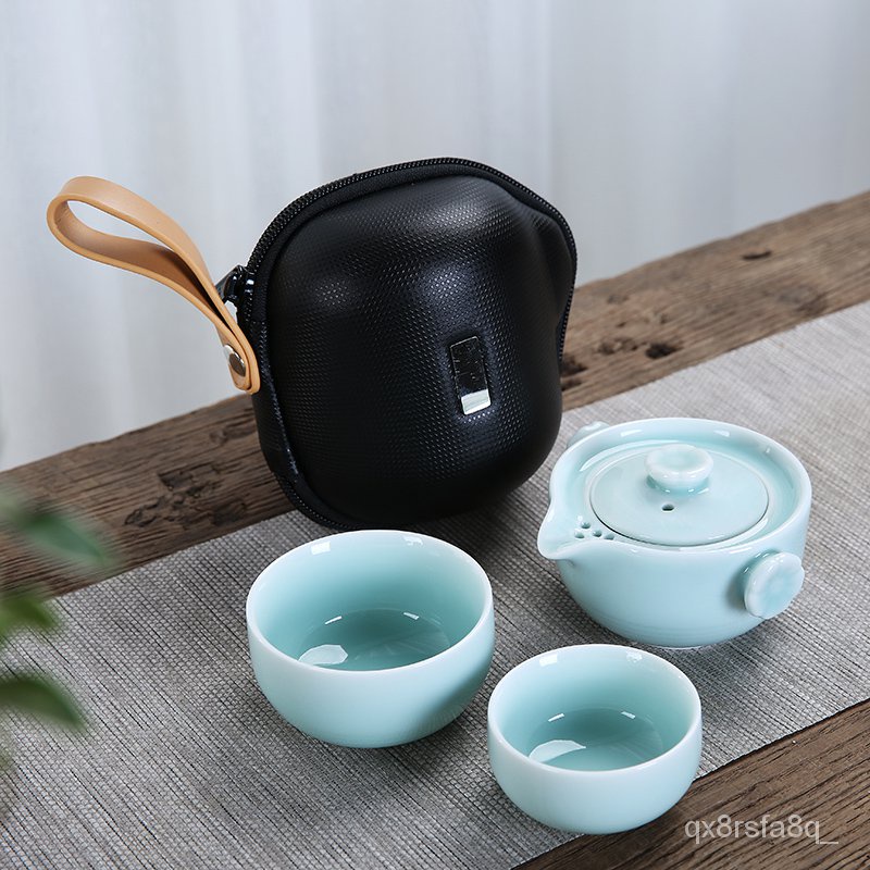 Colore: Nero HYLH Travel Quick Cup Ceramic One Pot Two Cup Office Mini Portable Kung Fu Multicolor Opzionale 