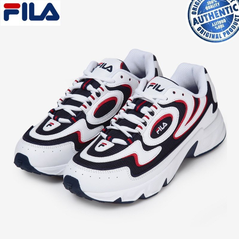 fila white navy red