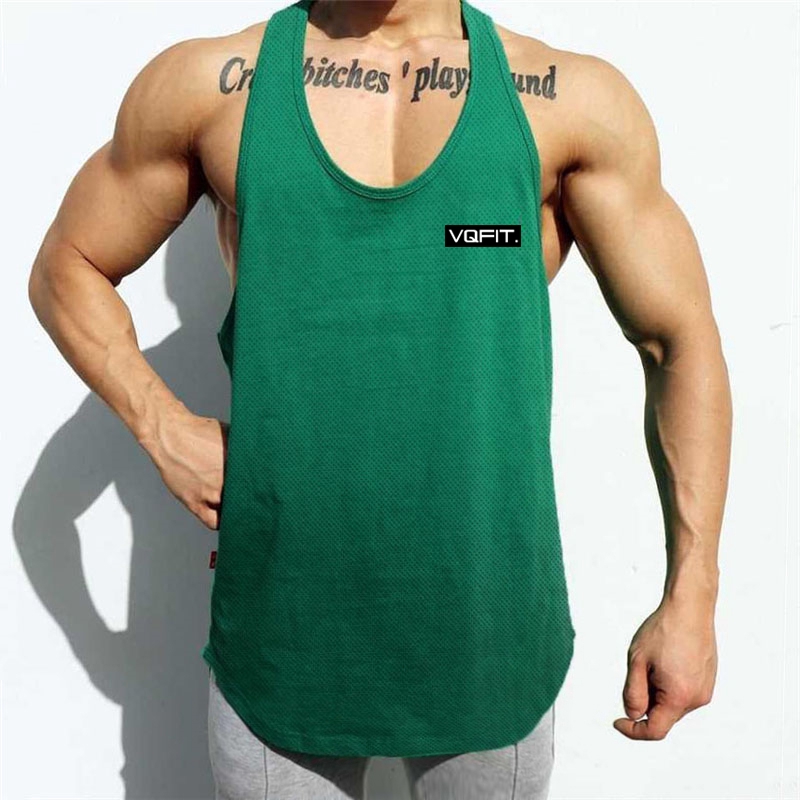 Summer Brand Vest Gym Clothing Mesh Sleeveless Shirt Fitness Mens Tank ...