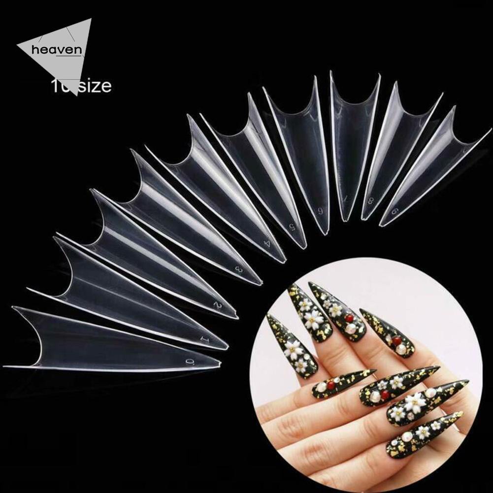 Nail Tips Extra Long 600pcs Box False Acrylic Half Cover Nail Art Pedicure Shopee Singapore