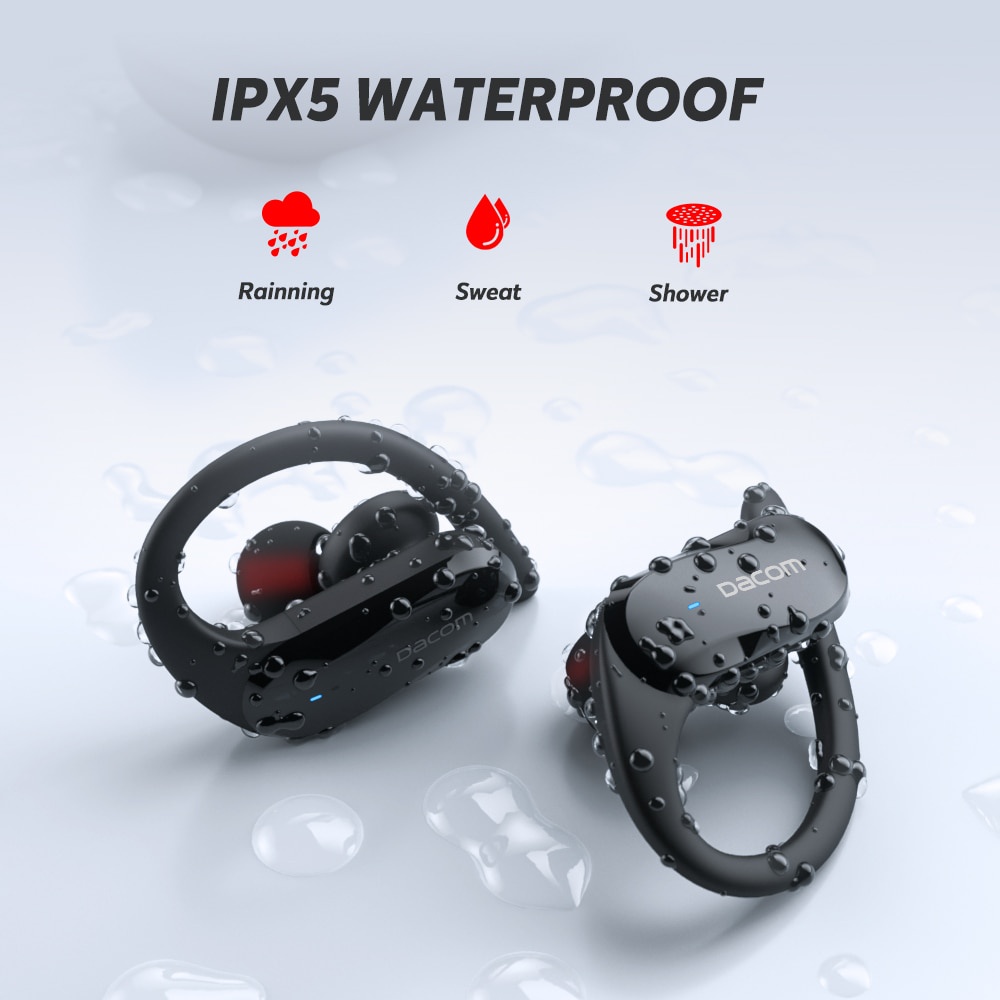 hot DACOM ATHLETE TWS Bluetooth Earbuds Bass True Wireless Stereo Earphones Sports Headphones Ear Hook for Android iOS Waterproof