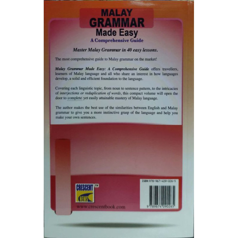 Shop Malaysia Malay Grammar Made Easy Dr Liaw Yock Fang Shopee Singapore