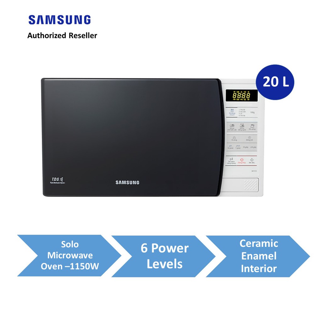 Samsung ME731K/XSP 20L Solo Microwave Oven with Ceramic Enamel comes in