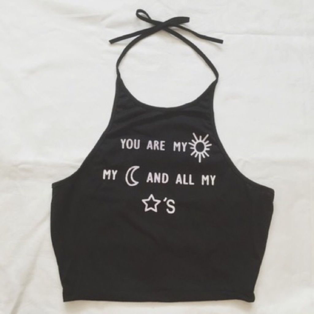 Instock You Re My Sun My Moon And All My Stars Halterneck Top Shopee Singapore