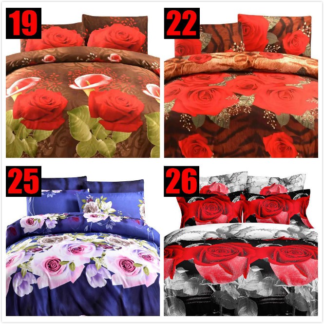 Rss 6 In 1 Cadar Bedsheet Fitted Queen Size King Size Corak Bunga Besar Shopee Singapore