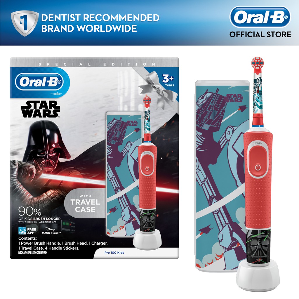 Oral-B Pro 100 Kids Rechargeable Toothbrush Star Wars With Exclusive ...