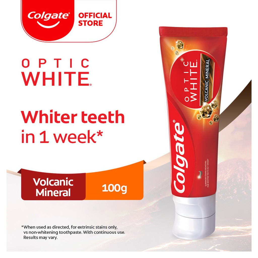 Colgate Optic White Volcanic Minerals Whitening Toothpaste 100g Shopee Singapore