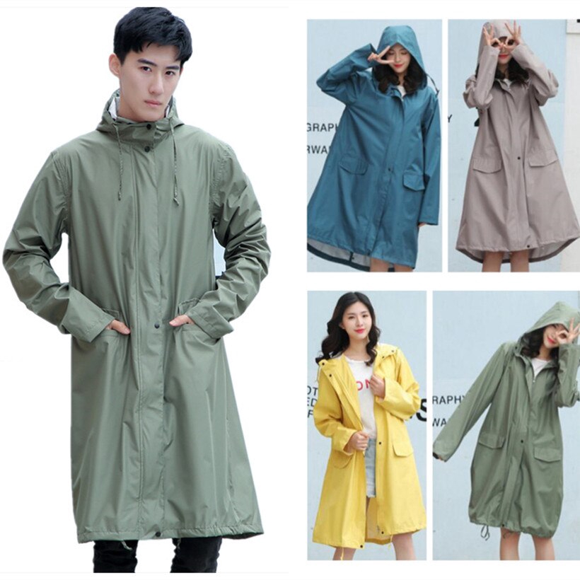 ladies long raincoat with hood