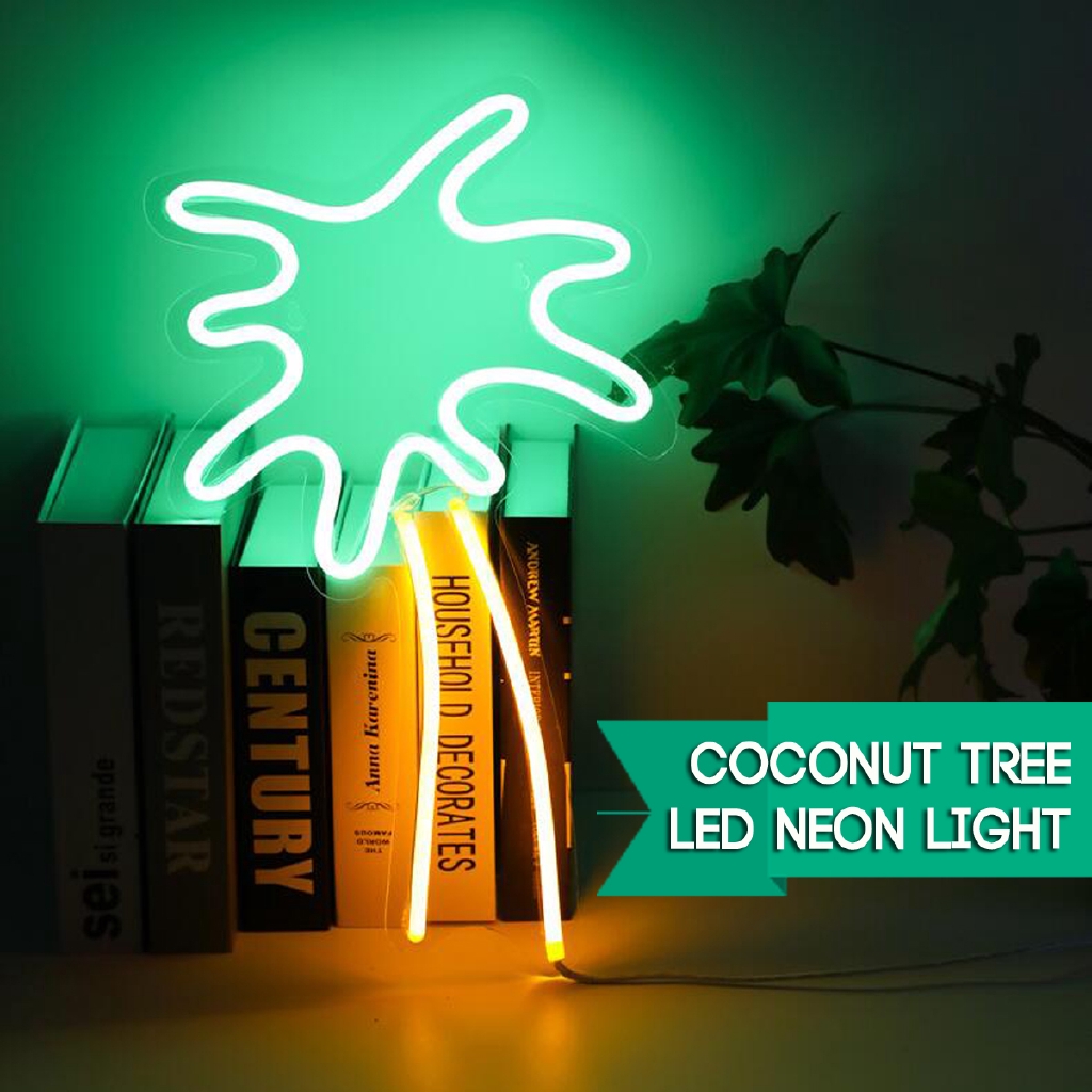 12x17 Inch Big Coconut Tree Led Neon Sign Neon Light Wall Art Lamp For Home Bedroom Living Room Stair Bar Shop