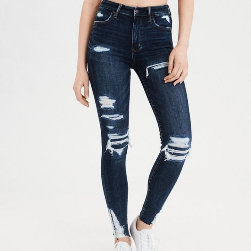 ladies ripped jeans