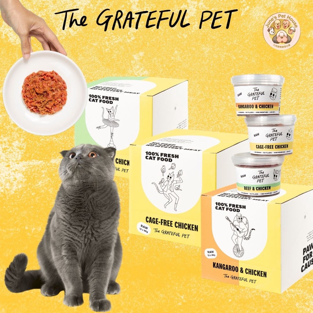 The Grateful Pet Frozen Raw Cat Food 1.02kg (12 x 85g tubs) Shopee