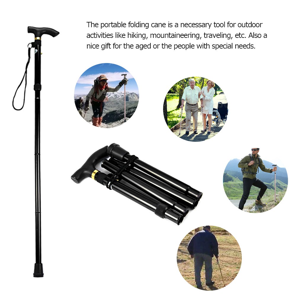 Pathfinder Aluminium Alloy Folding Cane Portable Hand Walking Stick
